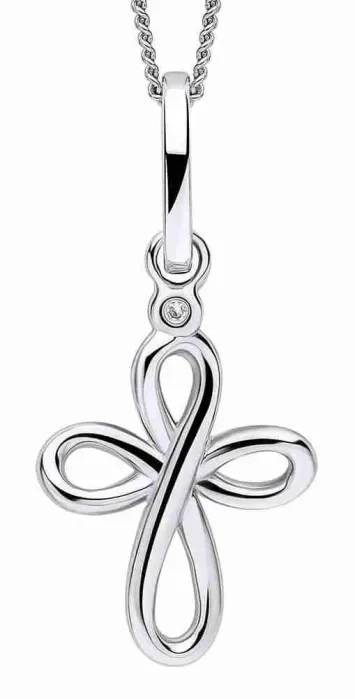 Collier unisexe en argent 925 avec pendentif croix latine épurée et minimaliste