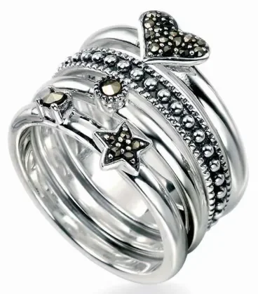 Bague marcassite en argent 925/1000