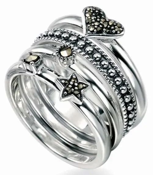 Bague marcassite en argent 925/1000