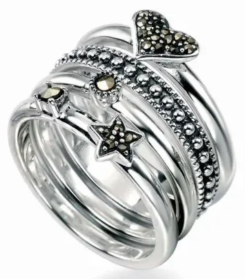 Bague marcassite en argent 925/1000