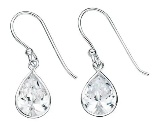 Boucle d'oreille zirconia en argent 925/1000